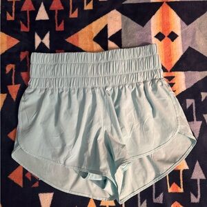 Light Blue Women's Athletic Shorts with liner